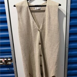 Vintage 1990’s Harold's Hand Framed Linen/cotton Cream Knit Cardigan women’s M